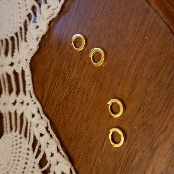 18k gold plated over sterling silver hugger earrings - Picture 3 of 4